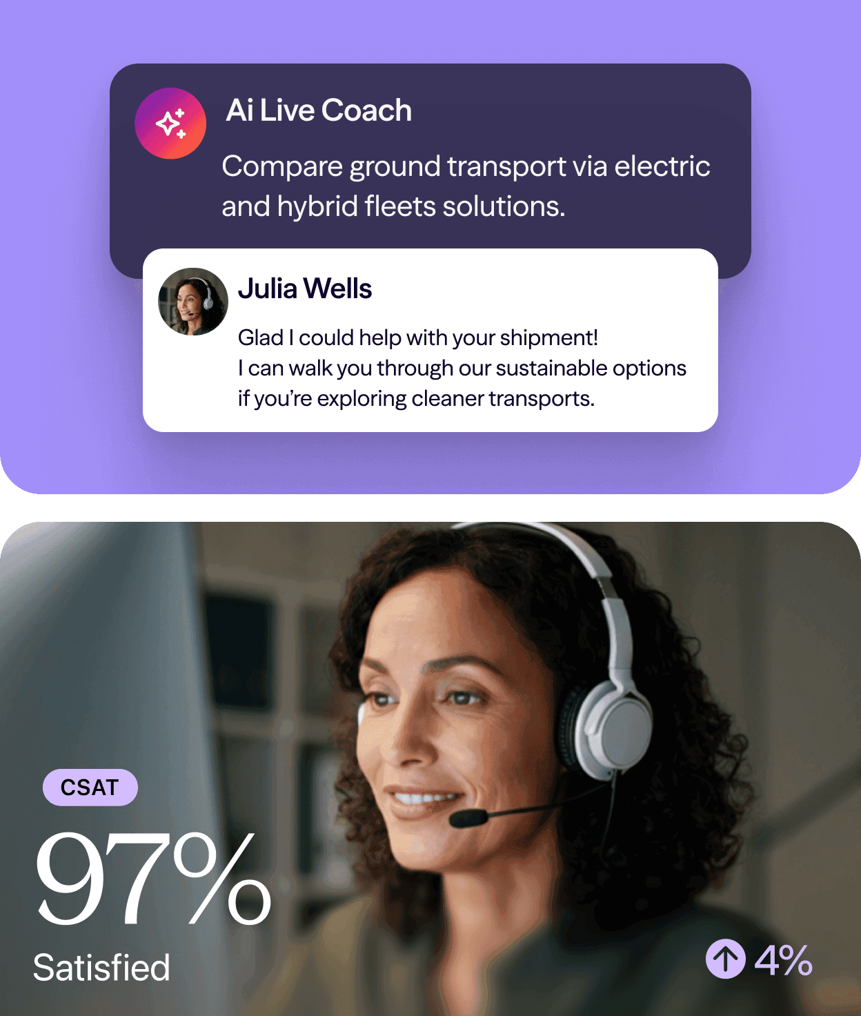 Hero image blended contact center with Ai Live Coach