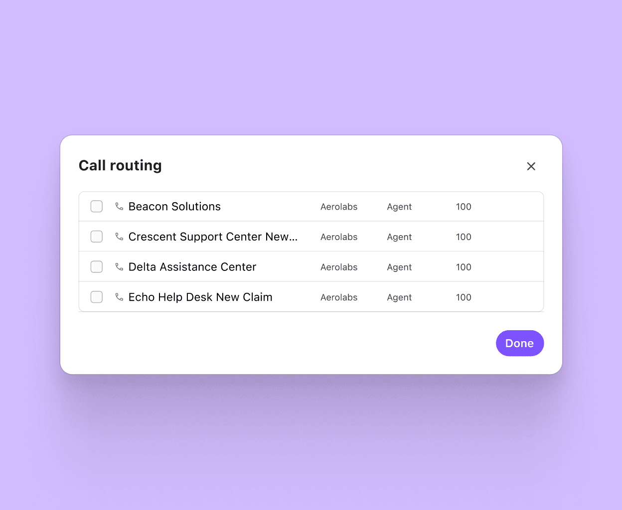 Screenshot of setting up call routing on Dialpad