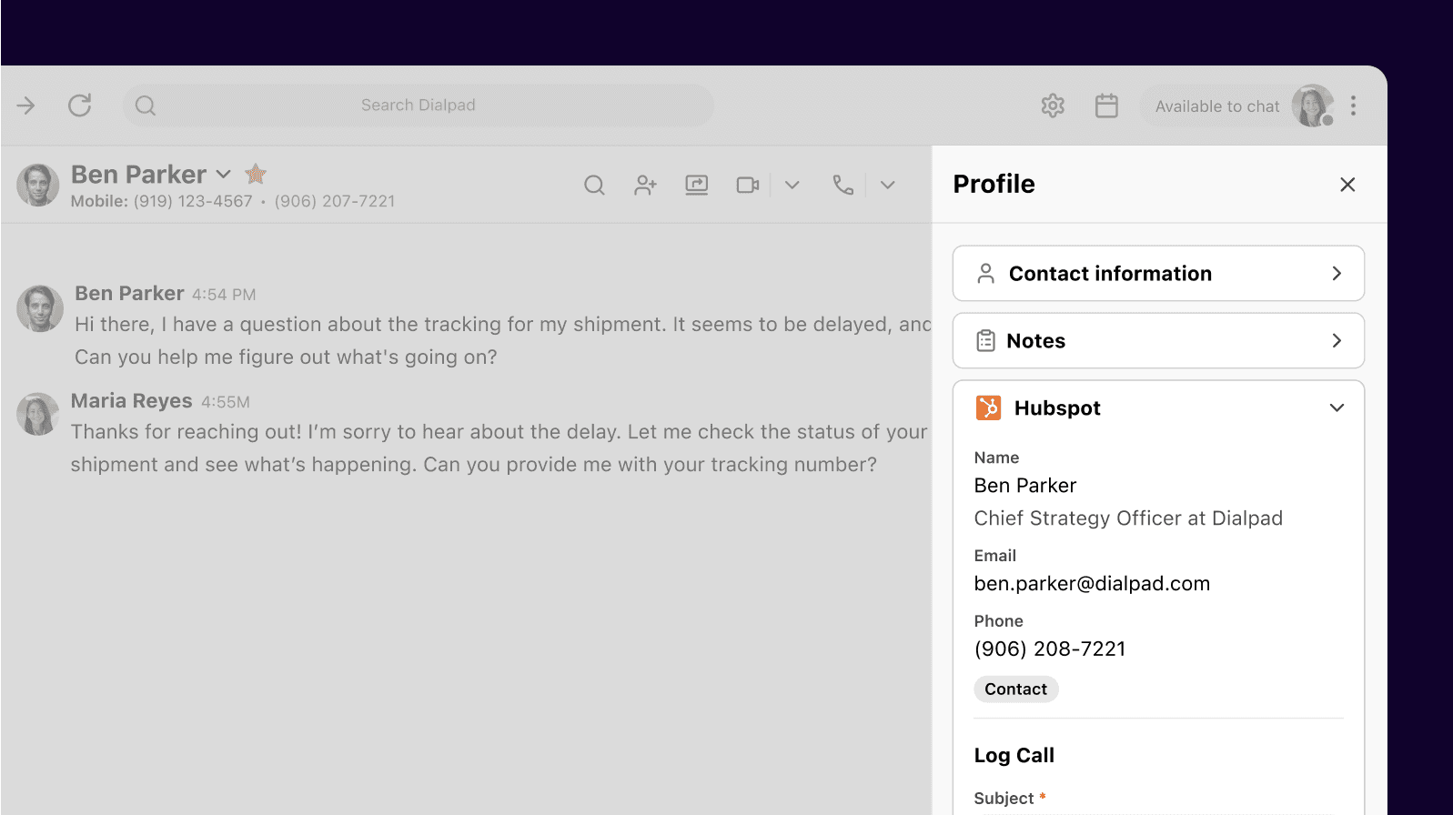 Hubspot Dialpad Dialer